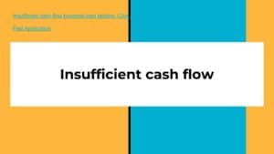 Insufficient cash flow