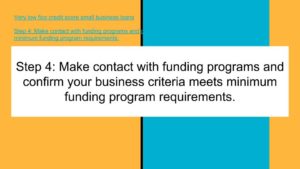 Make contact with funding programs and confirm your business criteria meets minimum funding program requirements.