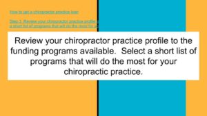 chiropractor practice loan