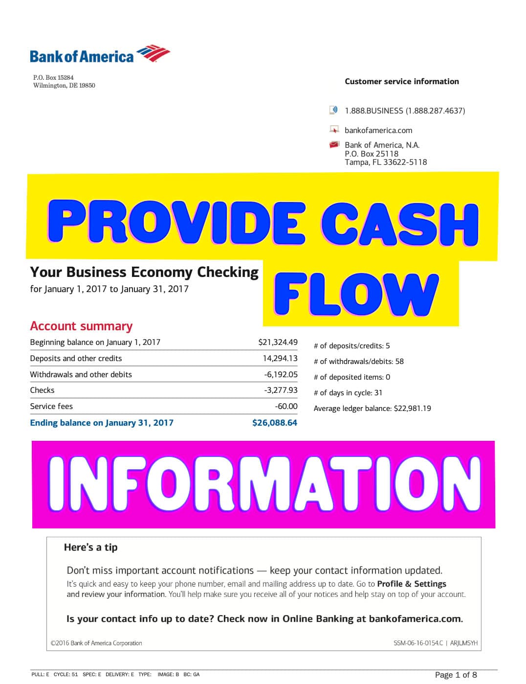 provide cash flow information