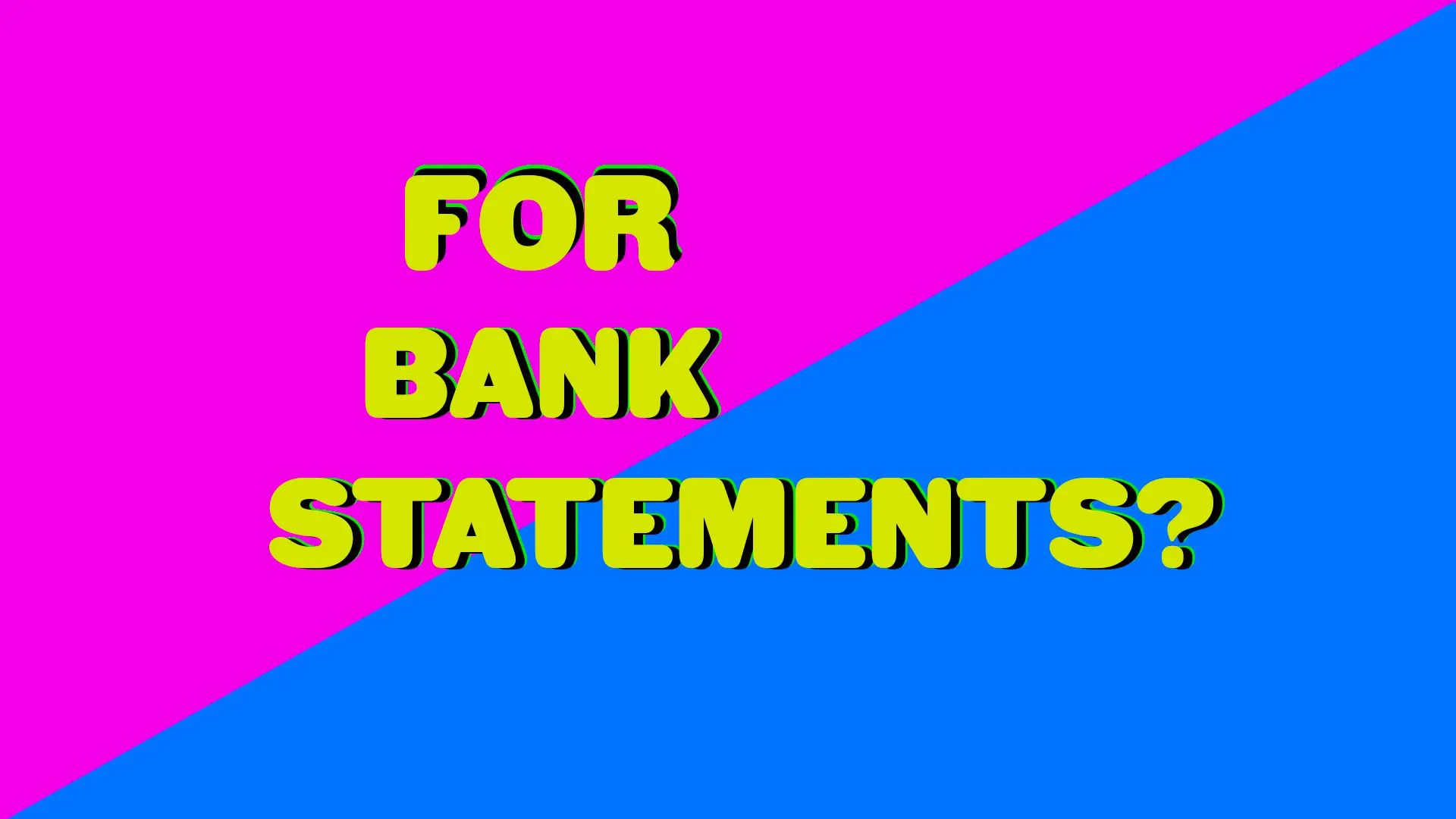 payback months for bank statements